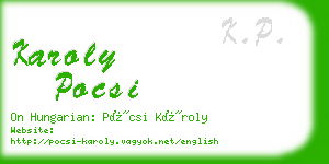 karoly pocsi business card